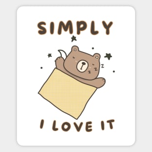 Simply I love it Cute sleeping animal (lazy edition ) Magnet